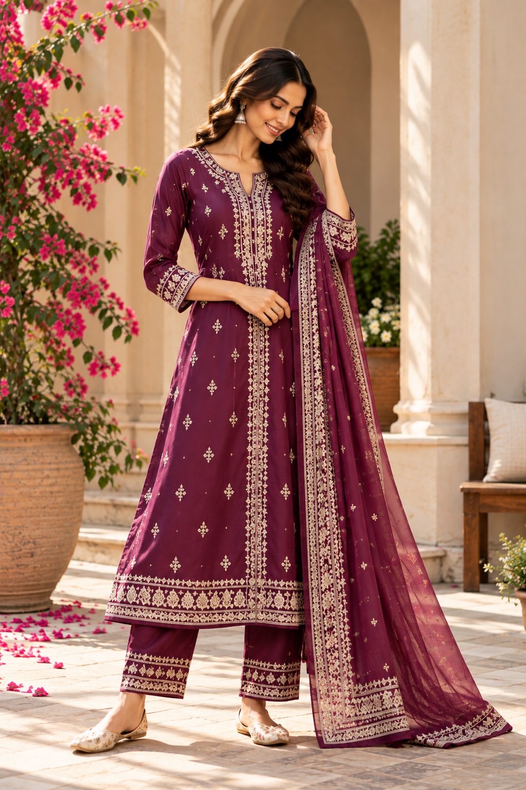 Gulnaar Floral Kurta Set