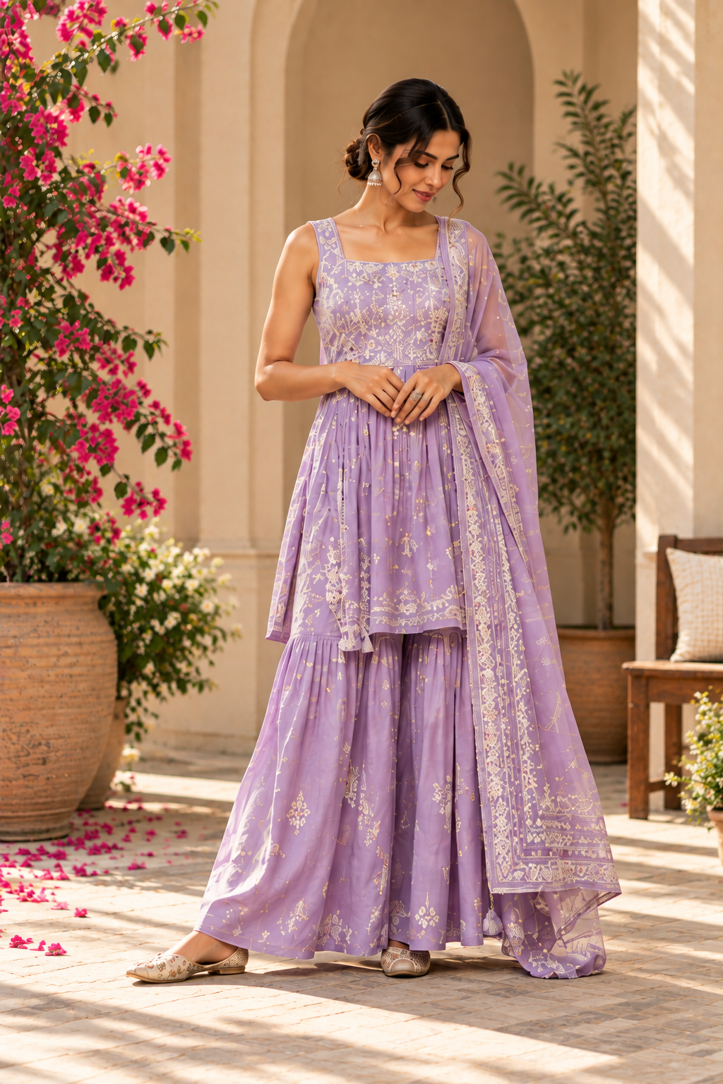 Mehr Plum Kurta Set